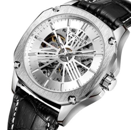 T-WINNER Men's Waterproof Automatic Skeleton Watch