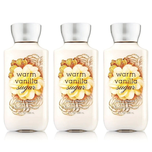 Bath and Body Works WARM VANILLA SUGAR Body Lotion 8 FL OZ (3 Pack)