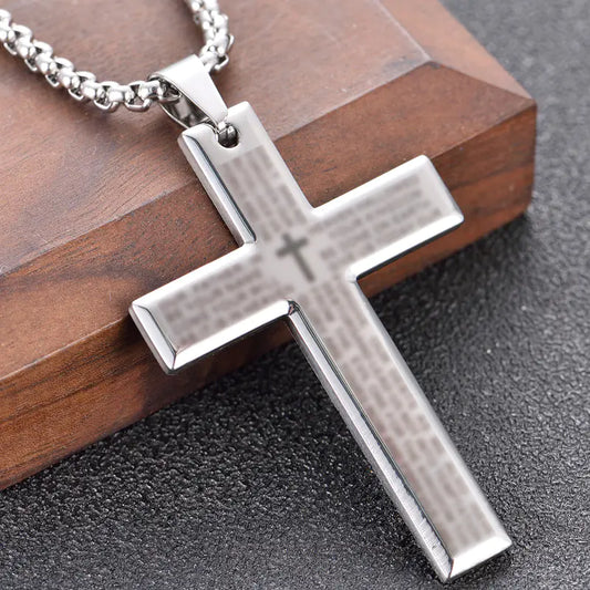 Personalized Stainless Steel Cross Pendant Necklace