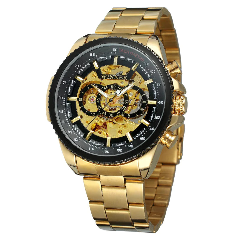 Winner Men's Automatic Skeleton Watch with Steel Band