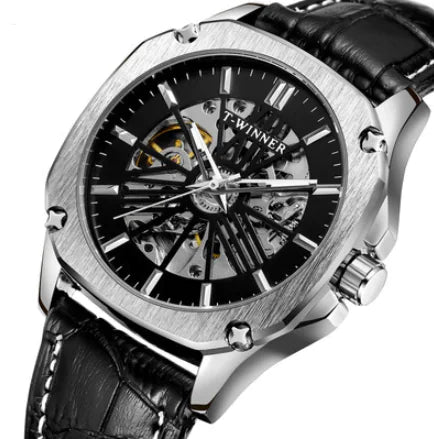 T-WINNER Men's Waterproof Automatic Skeleton Watch