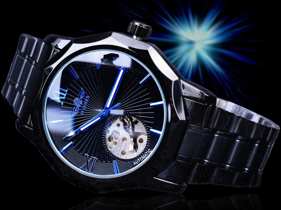 Swiss Winner Men's Casual Hollow Automatic Watch