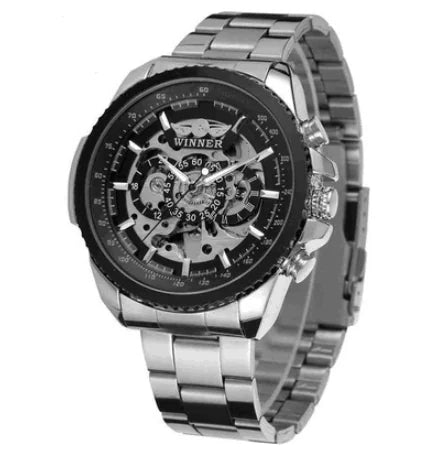 Winner Men's Automatic Skeleton Watch with Steel Band