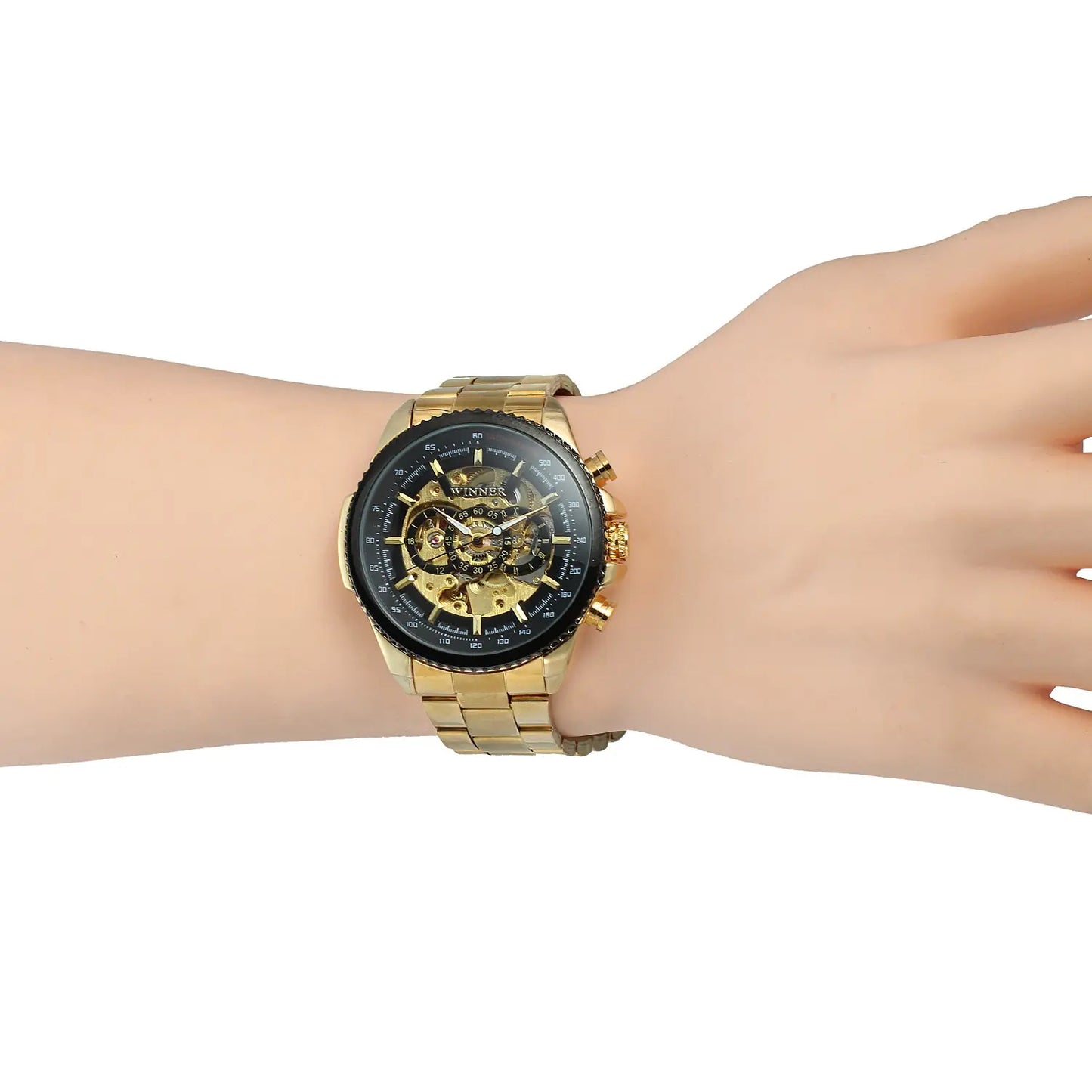 Winner Men's Automatic Skeleton Watch with Steel Band