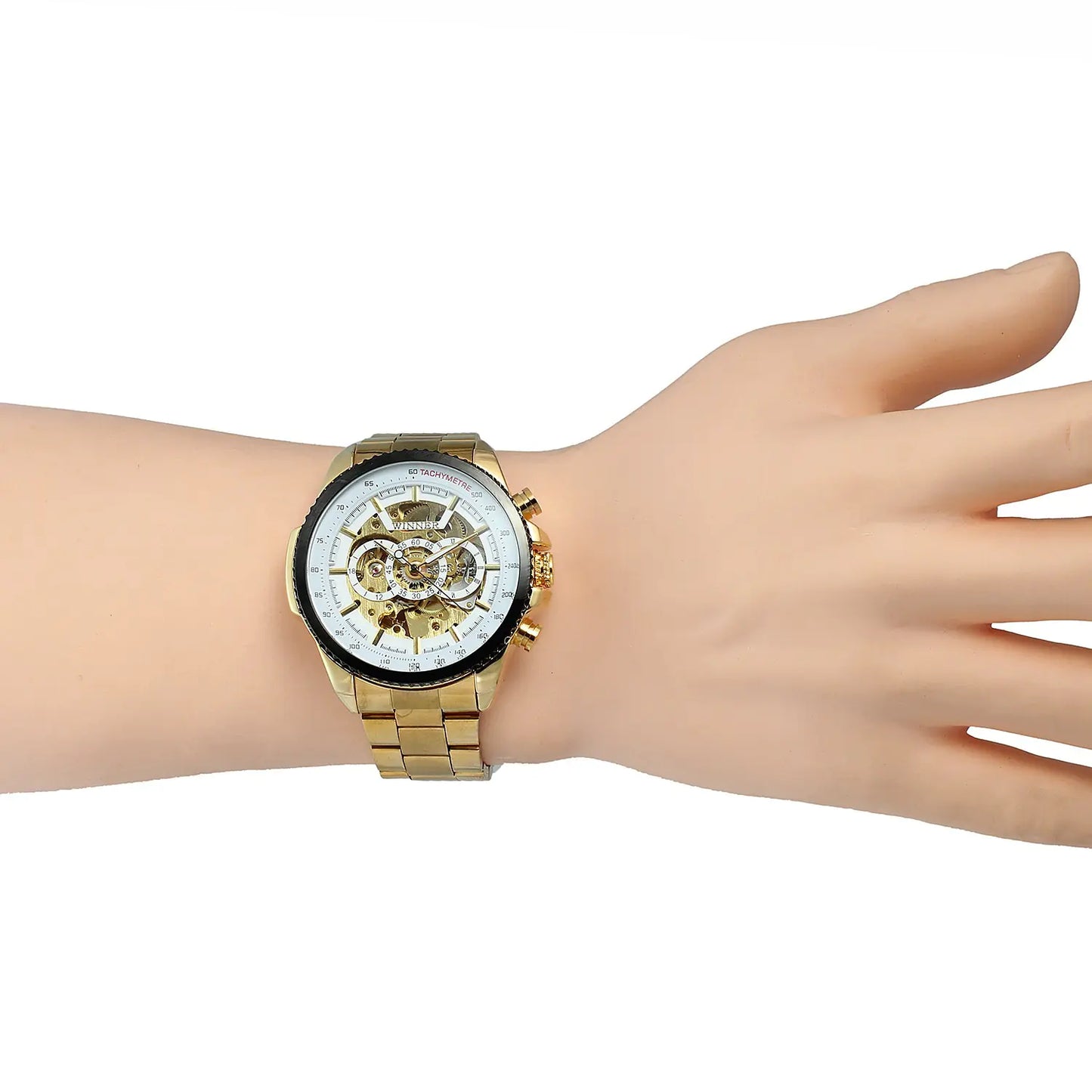 Winner Men's Automatic Skeleton Watch with Steel Band