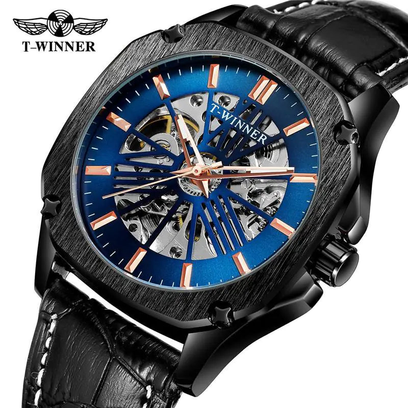 T-WINNER Men's Waterproof Automatic Skeleton Watch