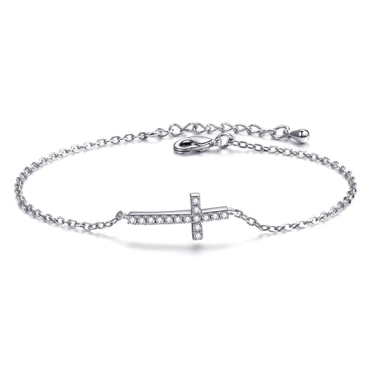 Korean Style Forest Zircon Cross Bracelet for Women
