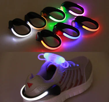 Glow-in-the-Dark Shoe Clips with Light